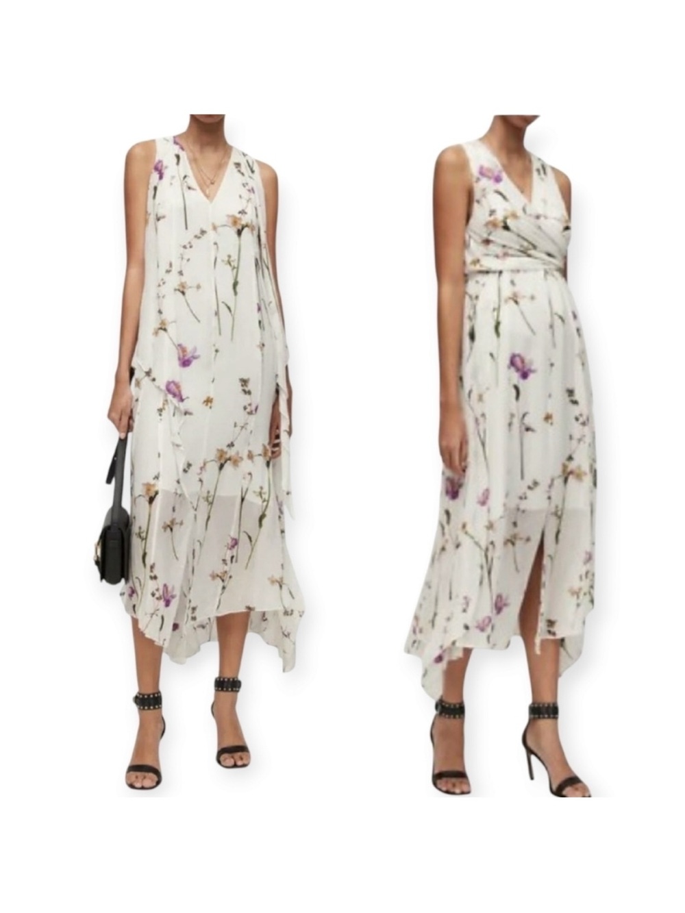 AllSaints flowy Kikyo dress Size 10 NWT lightweight Sheer